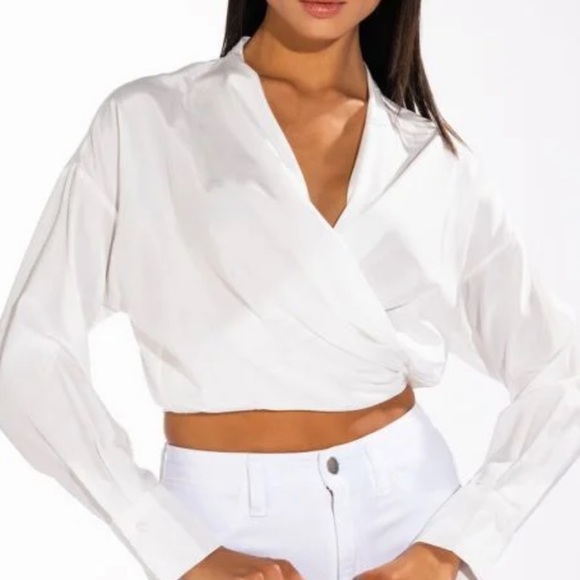 Akira “Material Girl” white multi way wear top Small - Picture 4 of 13